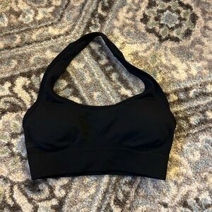 SUUKSESS Women Seamless Halter Sports Bra, Size Small, Color Black